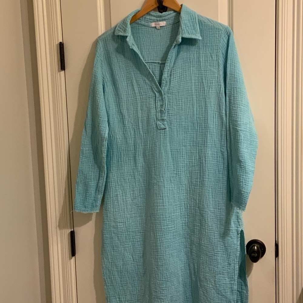 Maven gauze Long Sleeve Tunic Dress